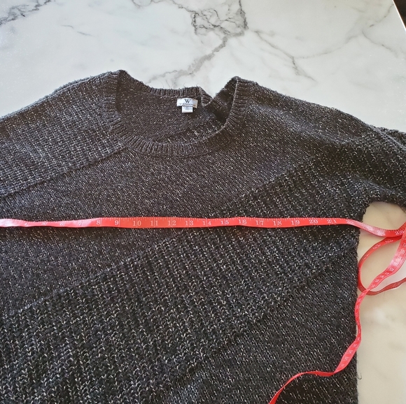 Black Silver Sparkle Sweater Worthington size XL - Picture 3 of 10